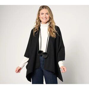 Jingle Belles by Kim Gravel Faux Fur Pom Pom Black,Plus One Size A693298